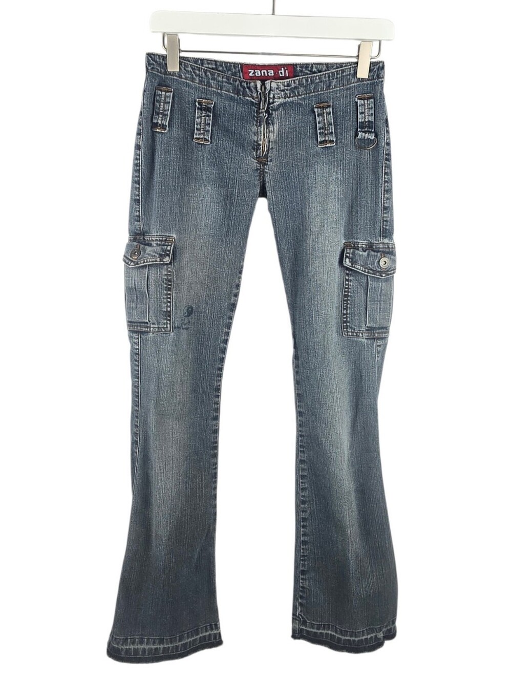 Vintage Y2K Zana Di Cargo Flare Jeans Medium Wash Size 3